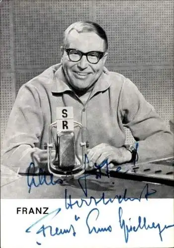 Ak Schauspieler Franz Enno Spielhagen, Portrait, Radiomoderator, Autogramm
