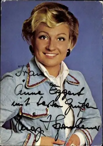 Ak Schauspielerin Margit Sonheimer, Portrait,  Autogramm, Sängerin