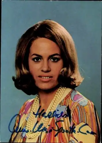 Ak Schauspielerin Anne-Marie Sprotte-Cramer, Portrait, Autogramm, Fernsehansagerin, ZDF