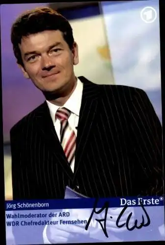 Ak Schauspieler Jörg Schönenborn, Portrait, Autogramm, ARD, Wahlmoderator, Chefredakteur