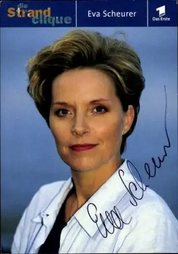 Ak Schauspielerin Eva Scheurer, Portrait, Autogramm, ARD, Serie Die Strandclique