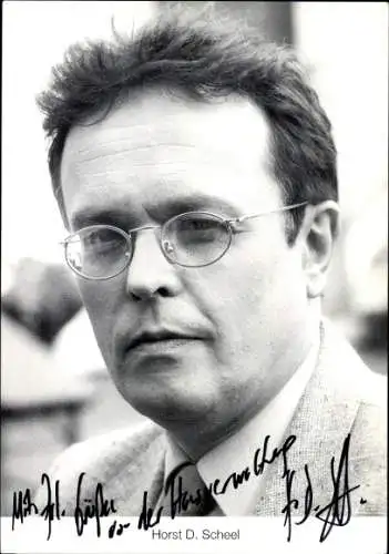 Ak Schauspieler Horst D. Scheel, Portrait, Autogramm, ARD, Serie Lindenstraße, Hans Wilhelm Hülsch