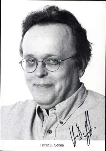 Ak Schauspieler Horst D. Scheel, Portrait, Autogramm, ARD, Serie Lindenstraße, Hans Wilhelm Hülsch