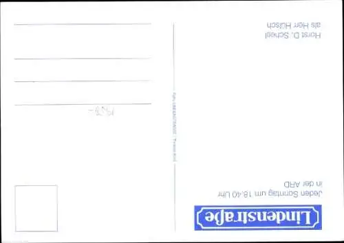 Ak Schauspieler Horst D. Scheel, Portrait, Autogramm, ARD, Serie Lindenstraße, Hans Wilhelm Hülsch