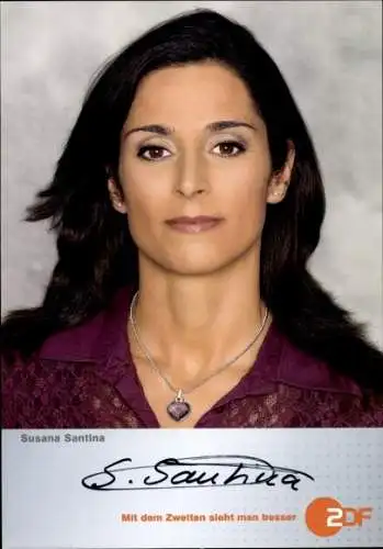 Ak Schauspielerin Susana Santina, Portrait, Autogramm, ZDF