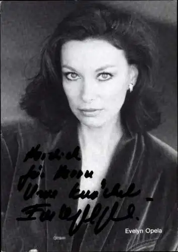 Ak Schauspielerin Evelyn Opela, Portrait, Autogramm