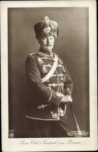 Ak Eitel Friedrich Prinz von Preußen, Husarenuniform, Portrait