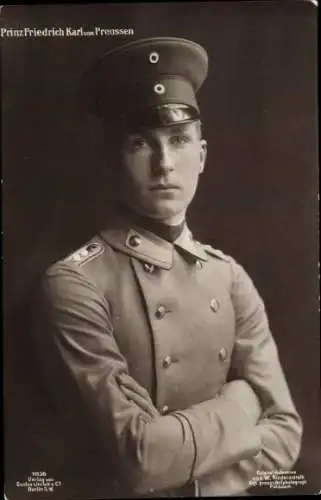 Ak Prinz Friedrich Karl von Preußen, Portrait in Uniform, Schirmmütze