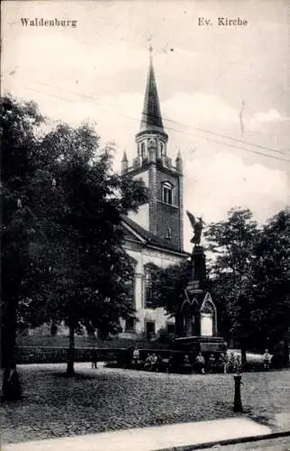 Ak Wałbrzych Waldenburg Schlesien, Evangelische Kirche