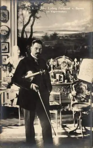 Ak Prinz Ludwig Ferdinand von Bayern als Wagner Musiker, Geige