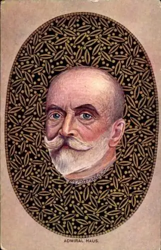 Passepartout Künstler Ak Barabas, H., Admiral Haus, Portrait