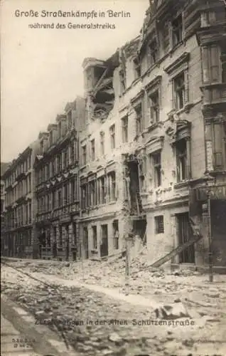 Ak Berlin Mitte, Straßenkämpfe während des Generalstreiks 1919, Alte Schützenstraße