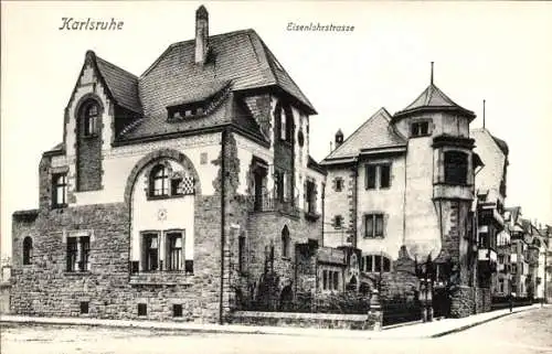 Ak Karlsruhe in Baden, Villen in der Eisenlohrstraße