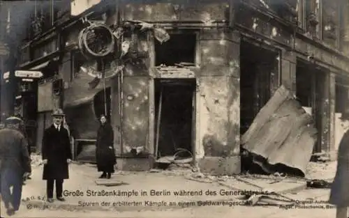 Ak Berlin Mitte, Große Straßenkämpfe, Generalstreik, Märzkämpfe 1919, Goldwarengeschäft
