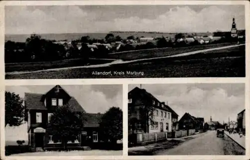 Ak Allendorf Stadtallendorf in Hessen, Gesamtansicht, Gasthof zur Linde, Inh. Heinrich Schaub