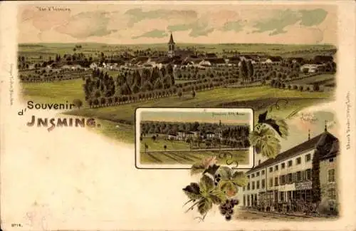 Litho Insming Moselle, Panorama, Hospiz, Hotel