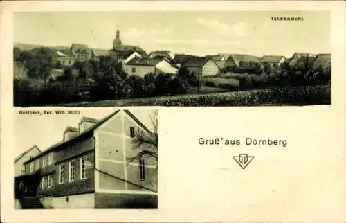 Ak Dörnberg an der Lahn, Gesamtansicht, Gasthaus Wilh. Büffo