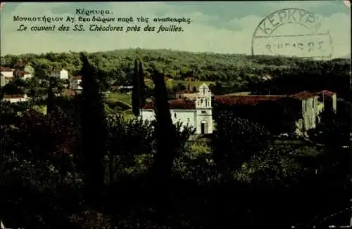 Ak Korfu Griechenland, Das Kloster der SS. Theodores in der Nähe der Ausgrabungen