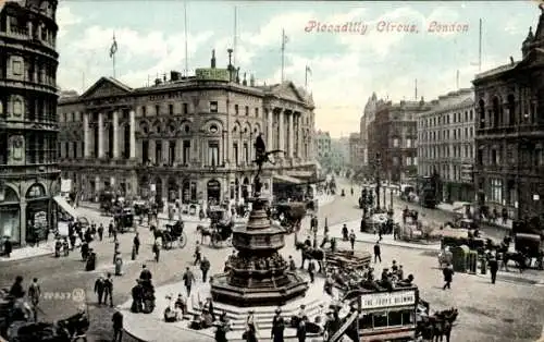 AK West End London City England, Piccadilly Circus