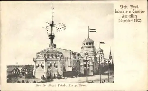 Ak Düsseldorf, Rhein. Westf. Industrie- u. Gewerbe-Austellung 1902, Bau der Firma Friedrich Krupp