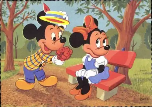 Ak Walt Disney, Micky Maus, Minnie Maus
