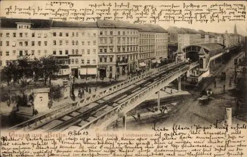 Ak Berlin Kreuzberg, Kottbusser Tor, Hochbahn