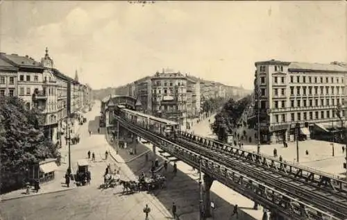 Ak Berlin Kreuzberg, Hochbahn in der Skalitzer Straße, Elisabethapotheke