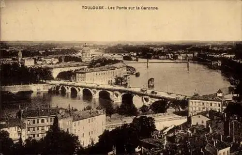 Ak Toulouse Haute Garonne, Les Ponts sur la Garonne