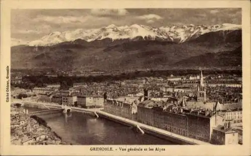 Ak Grenoble Isère, Panorama, Alpen