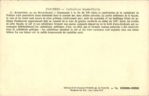 Ak Poitiers Vienne, Kathedrale St. Pierre
