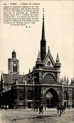 Ak Paris I Louvre, l'Eglise St-Laurent
