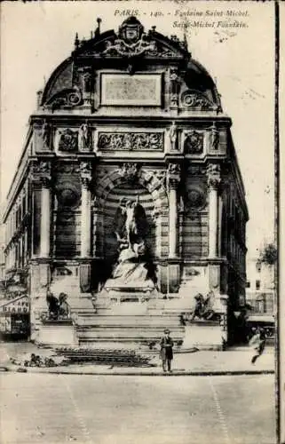 Ak Paris I Louvre, Fontaine Saint-Michel