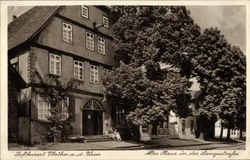 Ak Vlotho an der Weser, Langestraße, altes Haus