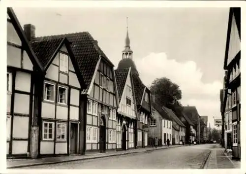 Ak Wiedenbrück in Westfalen, Lange Straße, Fachwerkhäuser