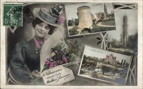 Ak Valenciannes Nord, Valenciennes Tour de la Dodenne, Dame, Kirche