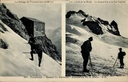 Ak Dauphine, Massif du Pelvoux, Ascension de la Meije, Le Refuge du Promontoire, Aretes de la Meije