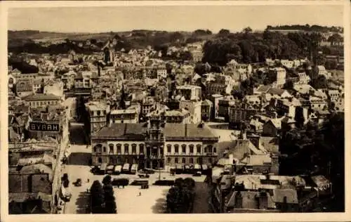 Ak Morlaix Finistère, La place Thiers vue du viaduc