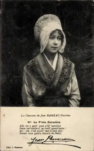 Ak Die Lieder von Jean Rameau illustriert, La Petite Farmiere