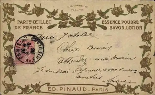 Präge Ak Werbung, Essenz, Lotion, Ed. Pinaud, Paris