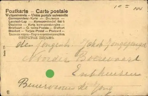 Ak Niederländische Tracht, Rauchender Mann mit Enkeltochter