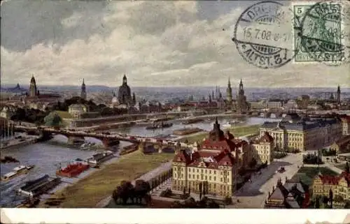 Künstler Ak Michalsky, Dresden Altstadt, Panorama