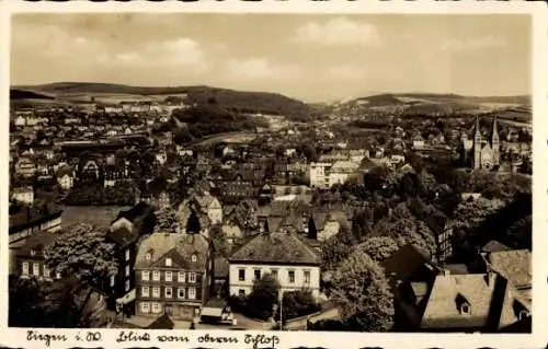 Ak Siegen in Westfalen, Blick vom oberen Schloss