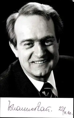 Ak Ehemaliger Bundespräsident der Bundesrepublik Deutschland Johannes Rau, Portrait, Autogramm