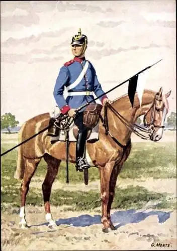 Künstler Ak Merté, Oskar, Dragoner-Regiment von Wedel Pommersches Nr. 11