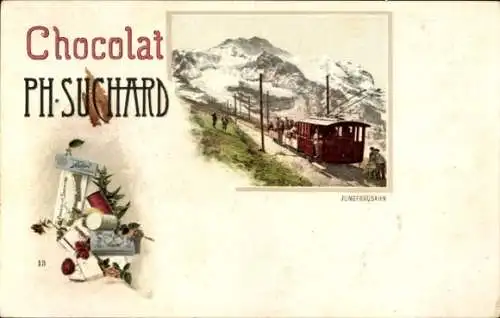 Ak Jungfraubahn, Werbung, Schokolade Ph. Suchard