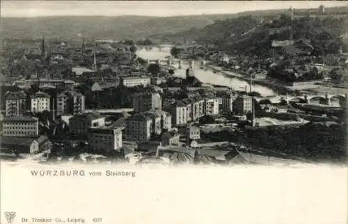 Ak Würzburg am Main Unterfranken, Blick vom Steinberg