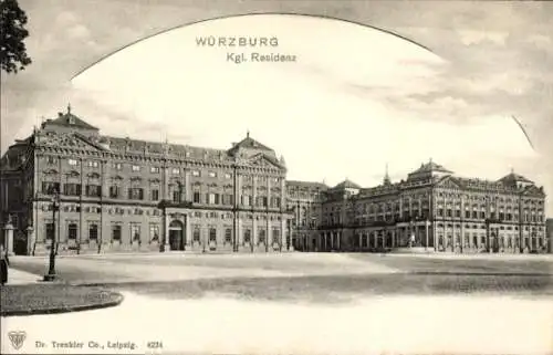 Ak Würzburg am Main Unterfranken, königliche Residenz