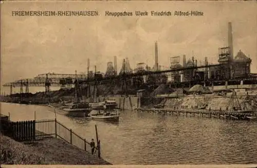 Ak Friemersheim Rheinhausen Duisburg, Kruppsches Werk, Friedrich Alfred Hütte