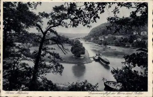 Ak Hann. Münden in Niedersachsen, Zusammenfluss der Werra und Fulda