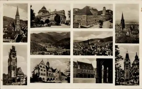 Ak Freiburg im Breisgau, Teilansichten, Kirchen
